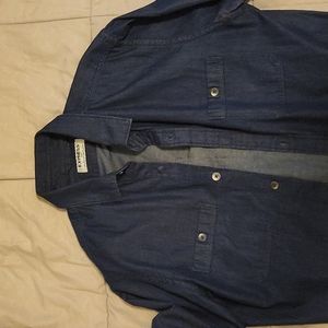 Used Express button up dark blue small
